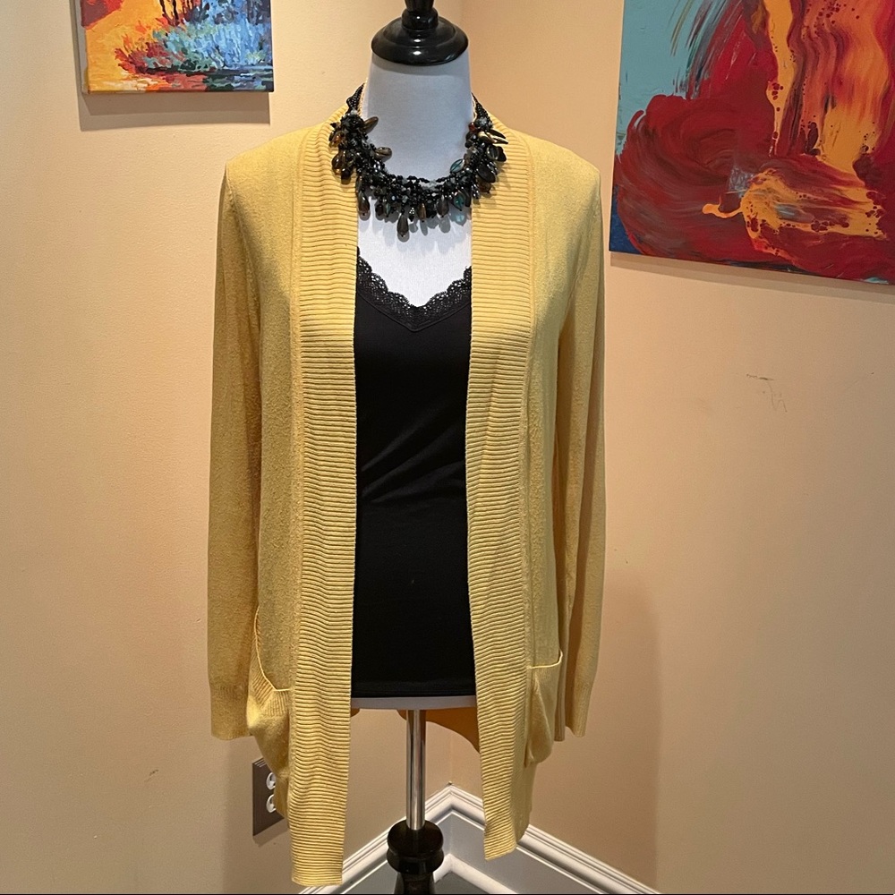 Lightweight Cardigan with Pockets | Yellow | Size M